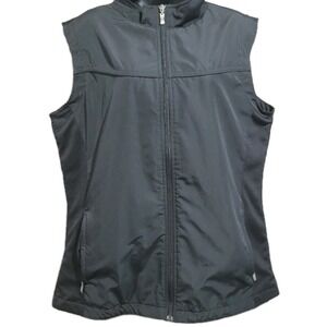 Kate Lord Fleece Lined Full Zip Vest XL Black Pockets Windbreaker Golf Outdoor